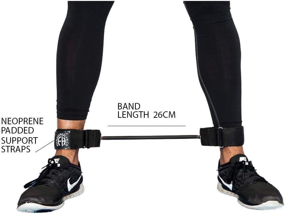 Lateral Stepper Band | 2 Ankle Straps | Latex Rubber | Lateral Motion | Sports, Pilates, Yoga