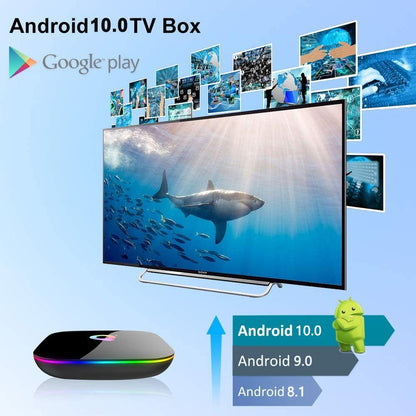 Q PLUS Android 10.0 TV BOX | 2GB RAM, 16GB ROM | H616 Quad-Core | 2.4GHz WiFi | 6K HD | DLNA | 3D Smart TV