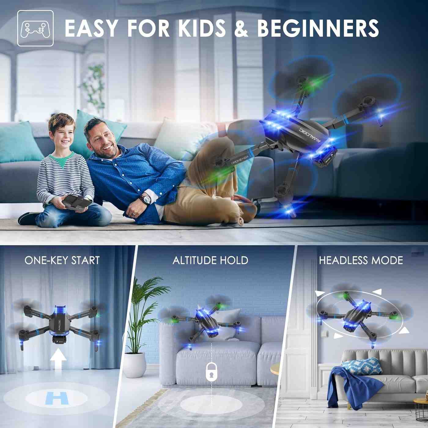 H24 Drone | 1080P HD Camera, Foldable, 26-30 Min Flight Time, Ideal for Kids & Beginners"