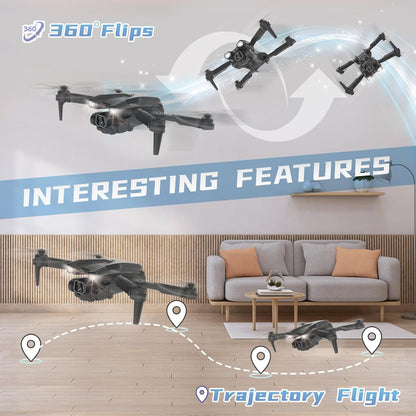 IDEA12 Mini Drone | HD Camera, 135° Adjustable, Foldable Quadcopter, 360° Flips, 2 Batteries"