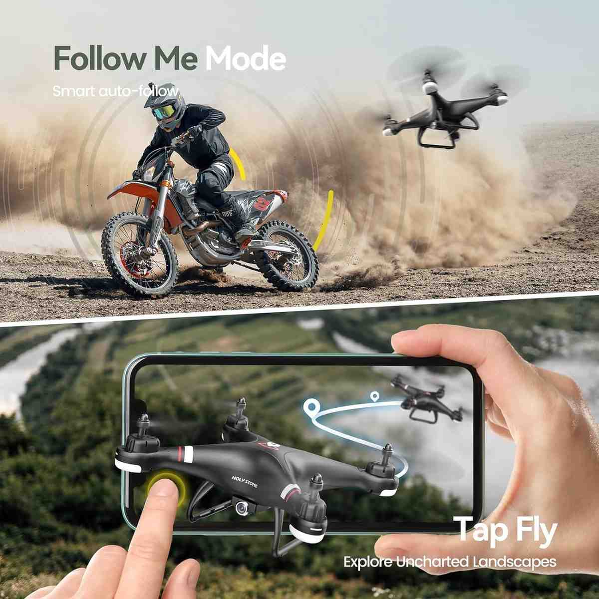 Holy Stone HS110G GPS Drone | 2K HD Camera, Auto Return, Altitude Hold, Follow Me, 2 Batteries