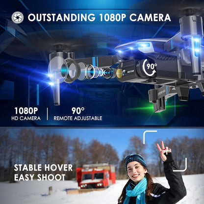 H24 Drone | 1080P HD Camera, Foldable, 26-30 Min Flight Time, Ideal for Kids & Beginners"