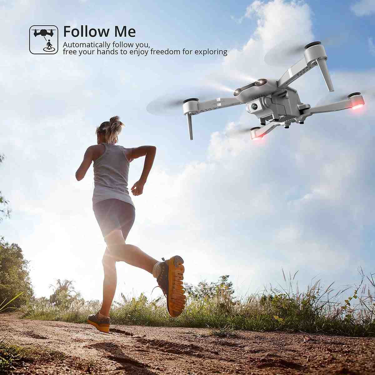 4DRC F3 GPS Drone | 4K Camera, Auto Return, Follow Me, Foldable, 2 Batteries & Case