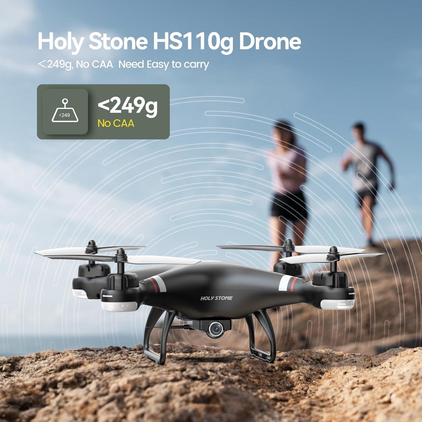 Holy Stone HS110G GPS Drone | 2K HD Camera, Auto Return, Altitude Hold, Follow Me, 2 Batteries